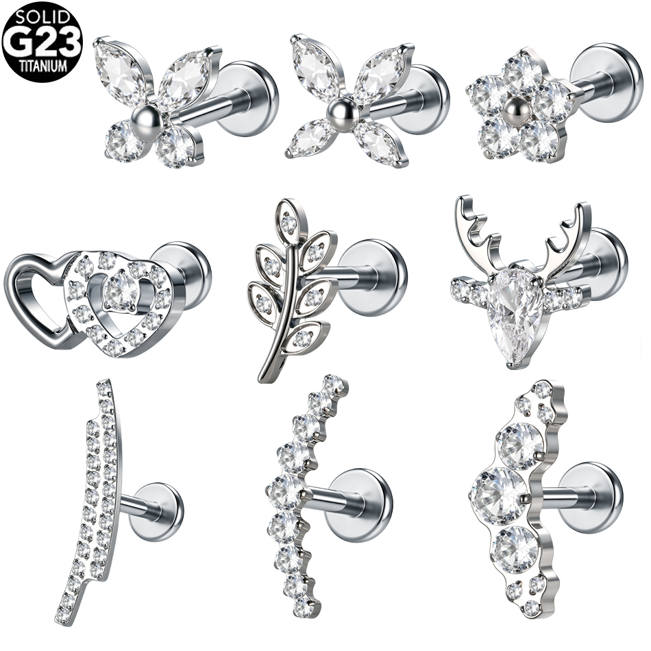 Zoor Body Jewelry - 1/5 шт. титановые серьги-бабочки G23 с