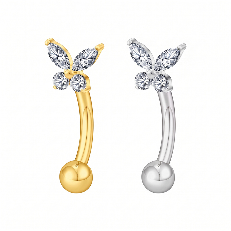 Body Jewelry Vertical Labret - Титан ASTM F136, миниатюрная бабочка с
