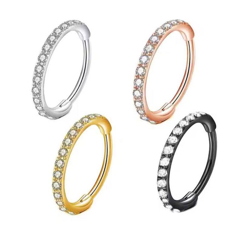 Body Jewelry Earrings - Кольцо для носа 16G с прозрачными