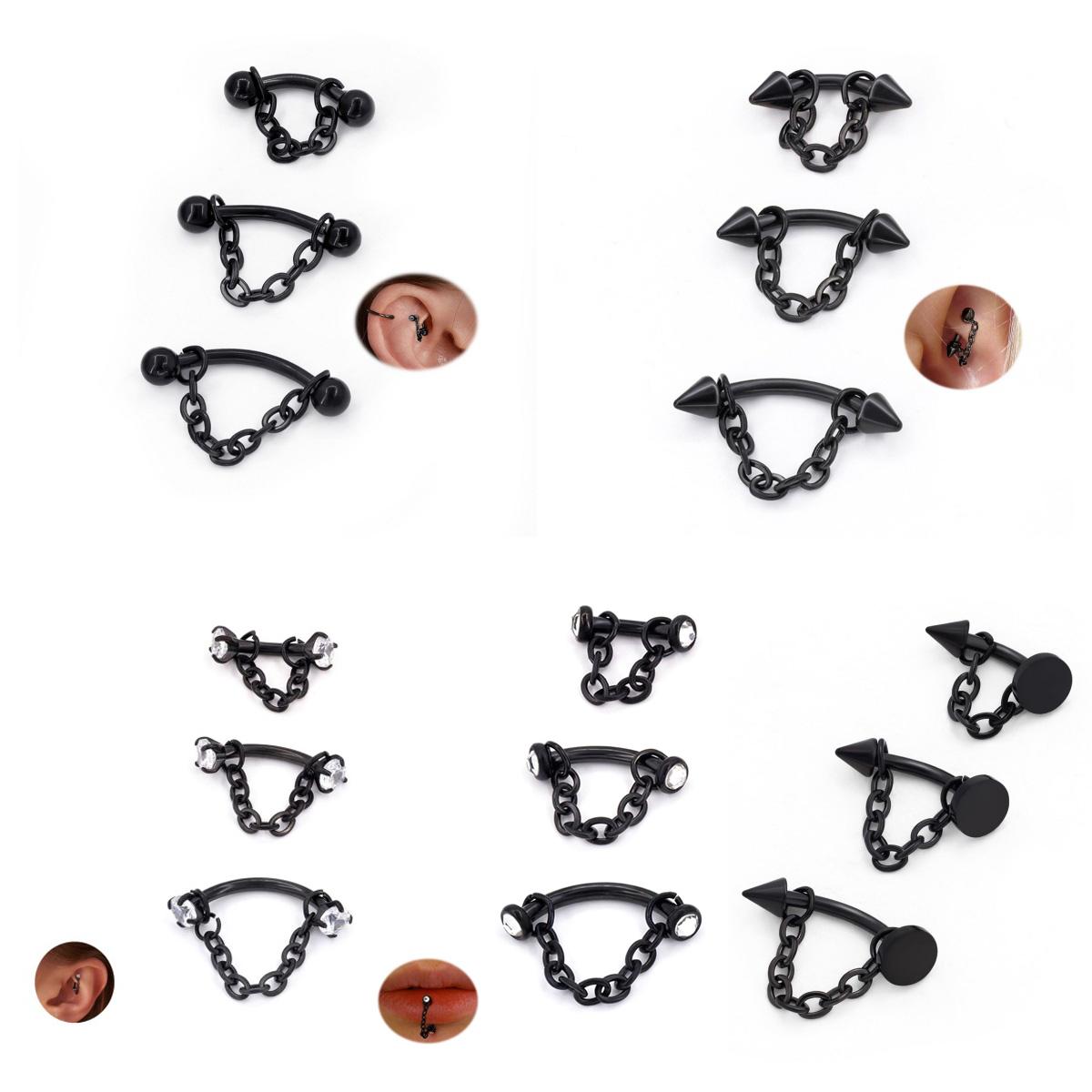 Body Jewelry Vertical Labret - Набор из 3 украшений для пирсинга: