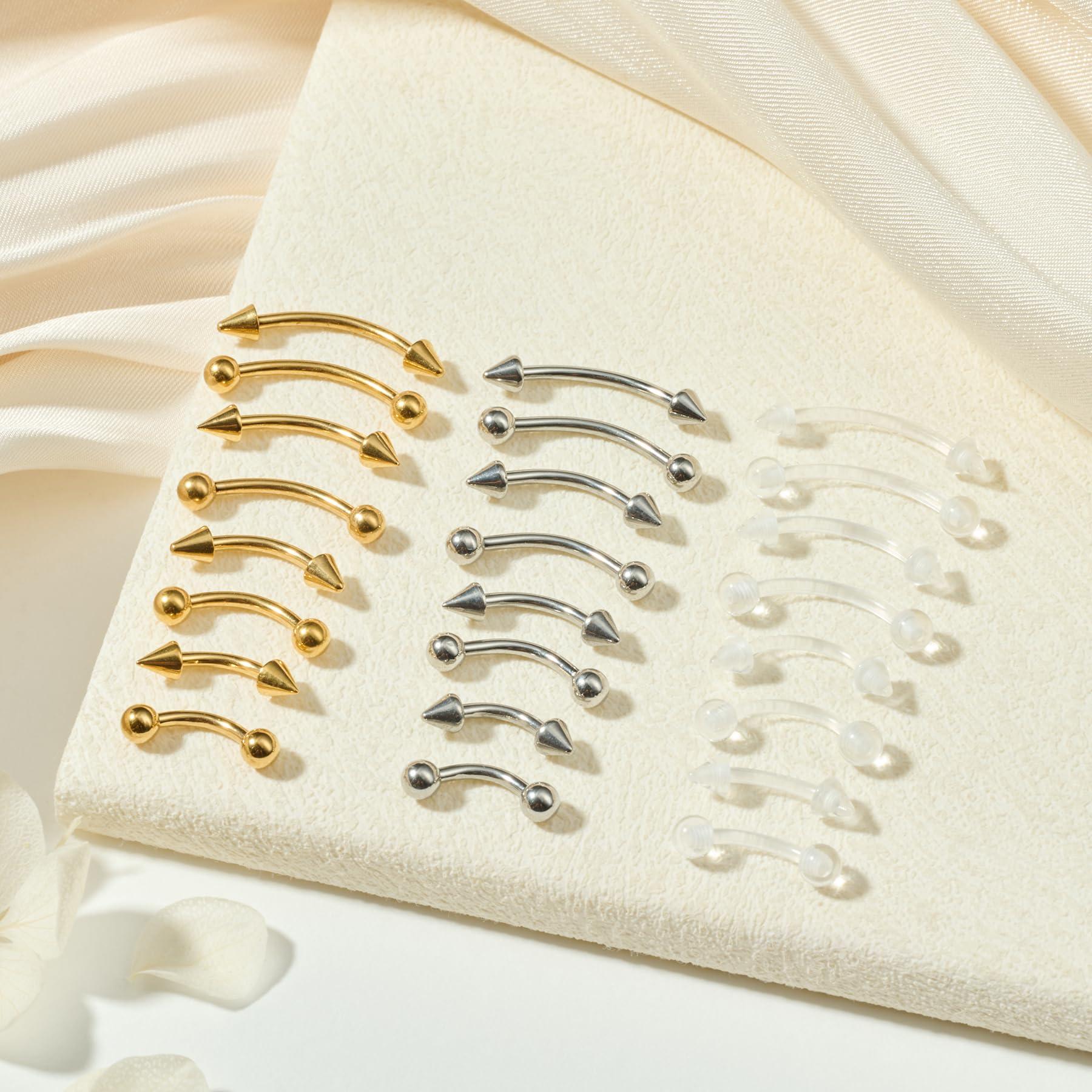 Body Jewelry Vertical Labret - 24 шт. 16G изогнутые штанги из