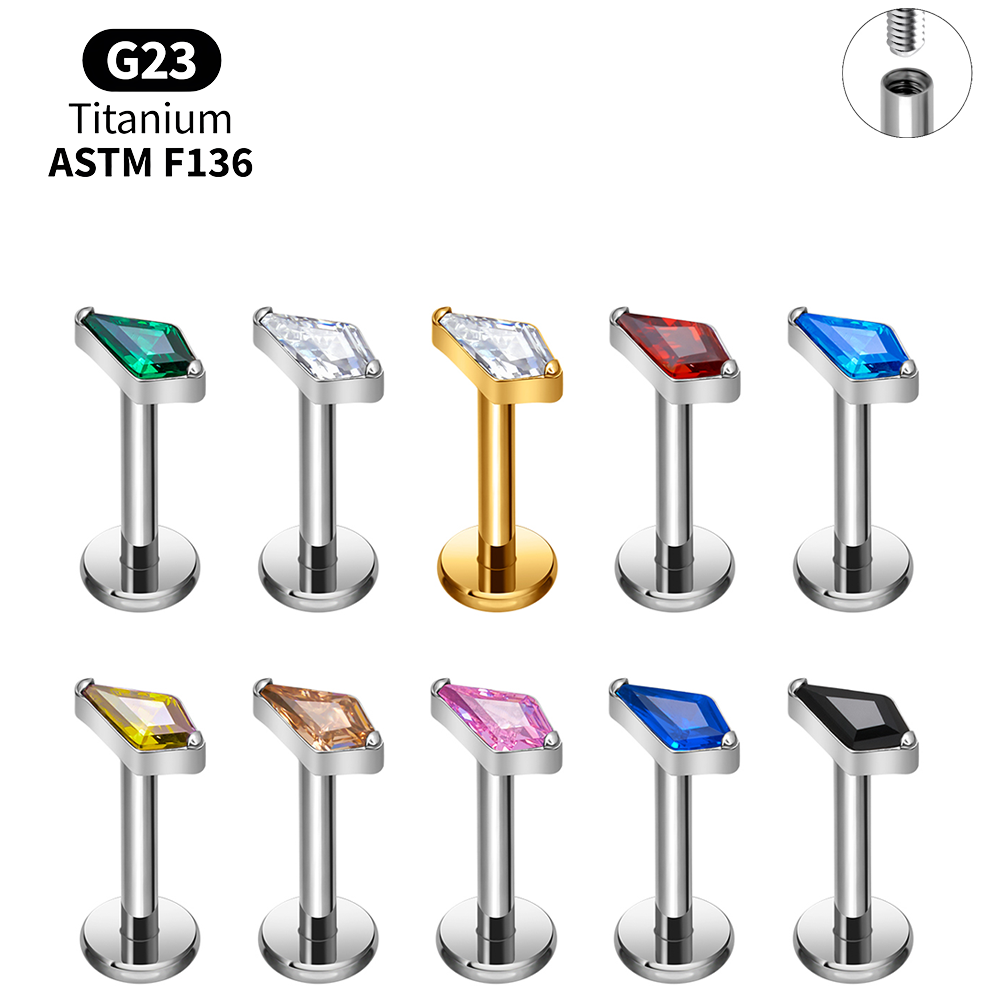 Body Jewelry Vertical Labret - Набор титановых лабретов с внутренней резьбой