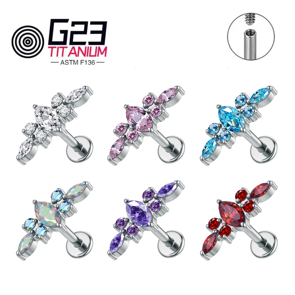 Zoor Body Jewelry - ASTM F136 Титан 16G Лабрет-гвоздик Козелок