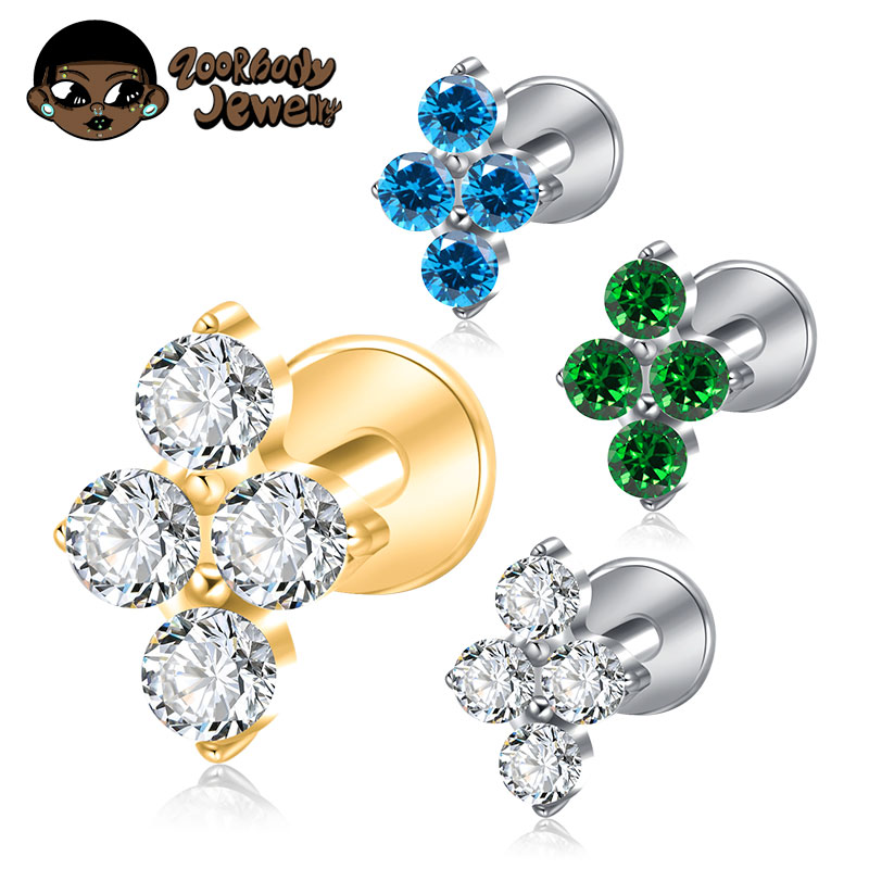 Zoor Body Jewelry - ASTM F136 Титановый пирсинг 16G CZ