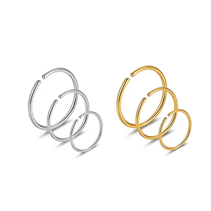 Body Jewelry Earrings - Набор из 6 гипоаллергенных колец для