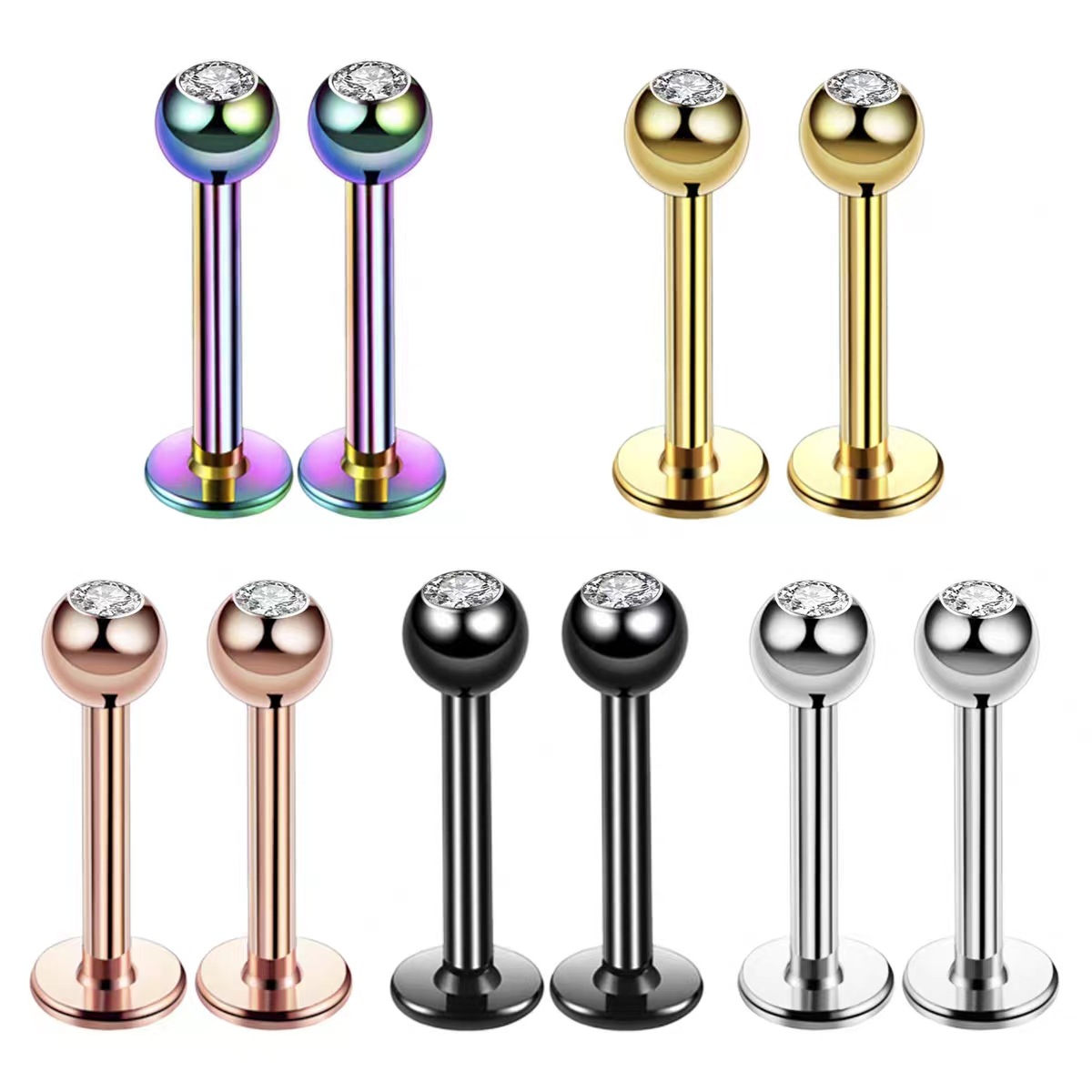 Body Jewelry Earrings - Серьга-гвоздик из хирургической стали 16G с