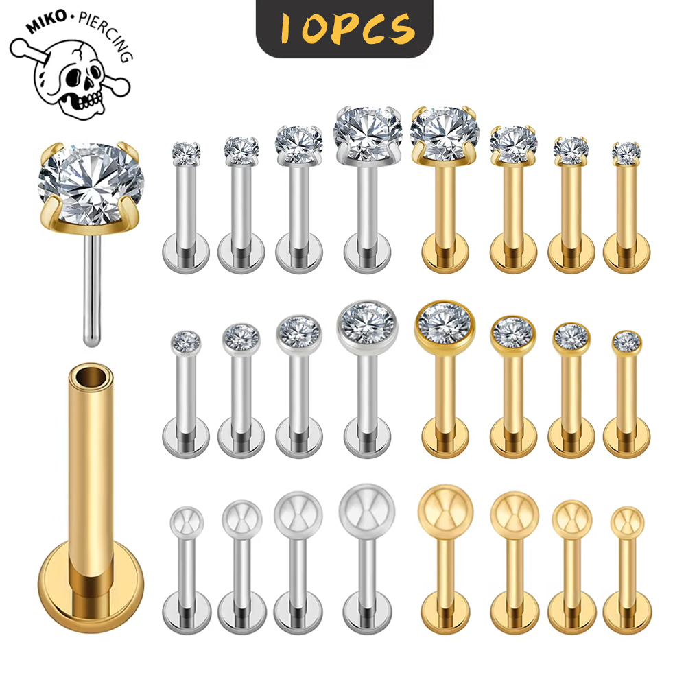 Zoor Body Jewelry - Набор из 10 титановых пирсинг-украшений G23