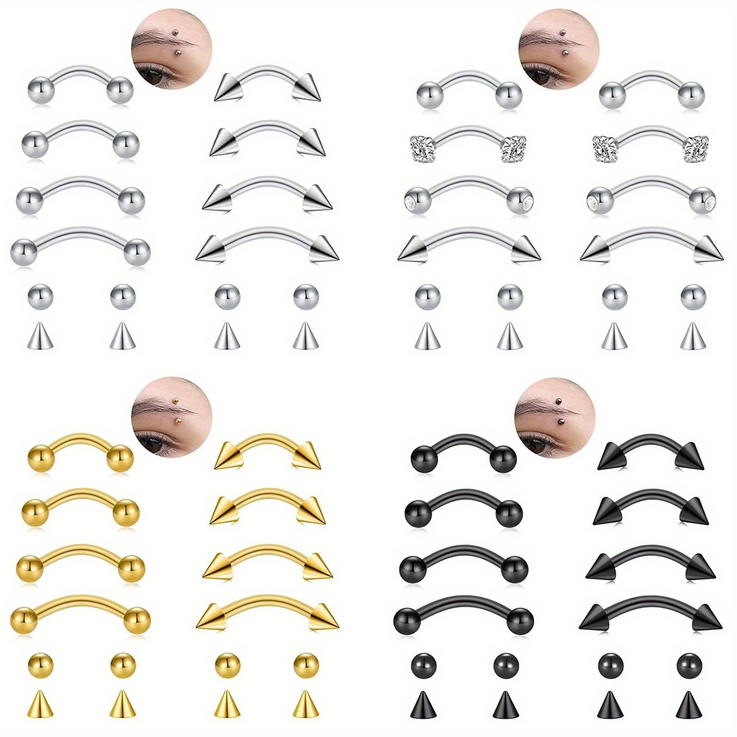 Body Jewelry Vertical Labret - 8 шт., ювелирные изделия для пирсинга