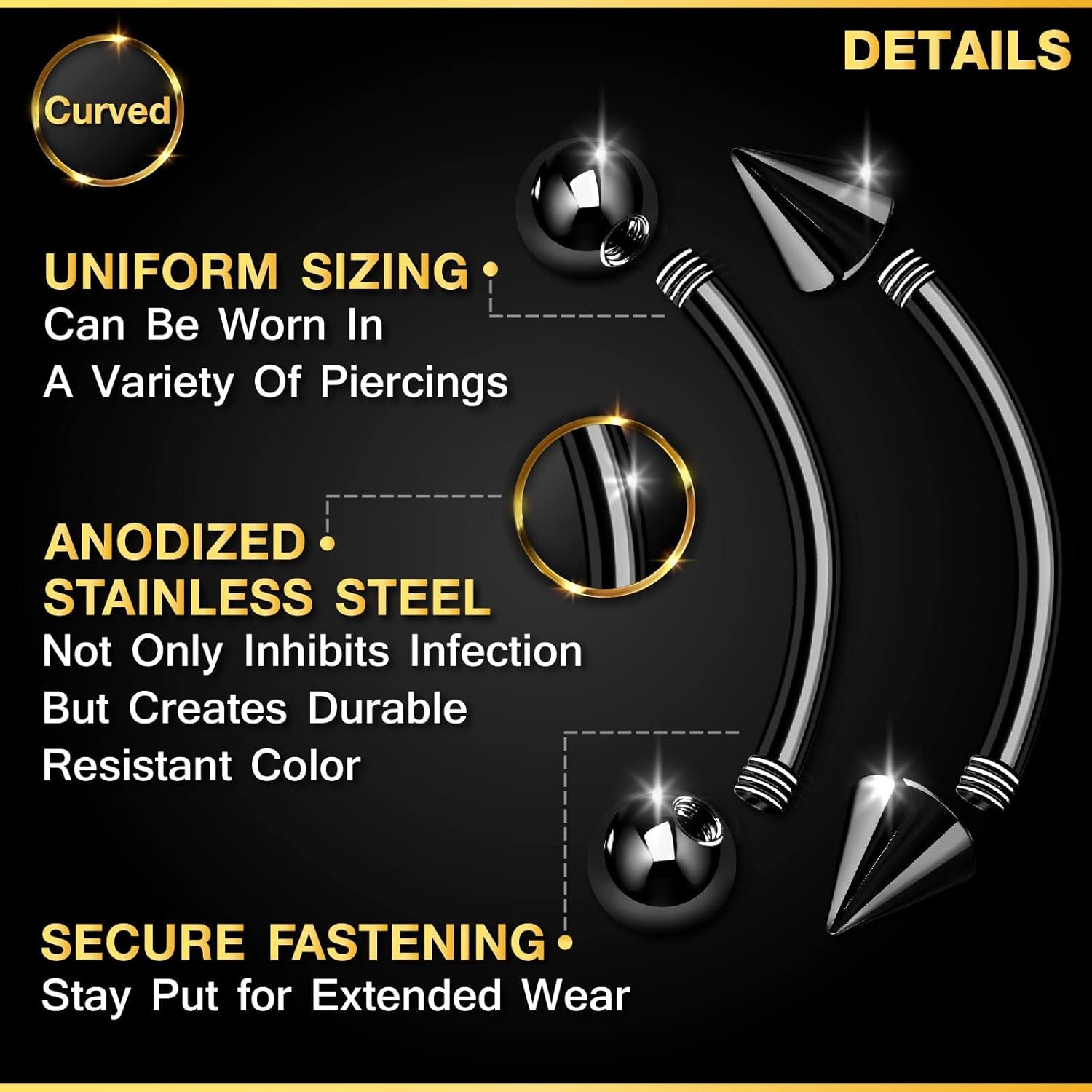 Набор из 32 штук: Изогнутые шт – обзор и цена Body Jewelry Vertical Labret