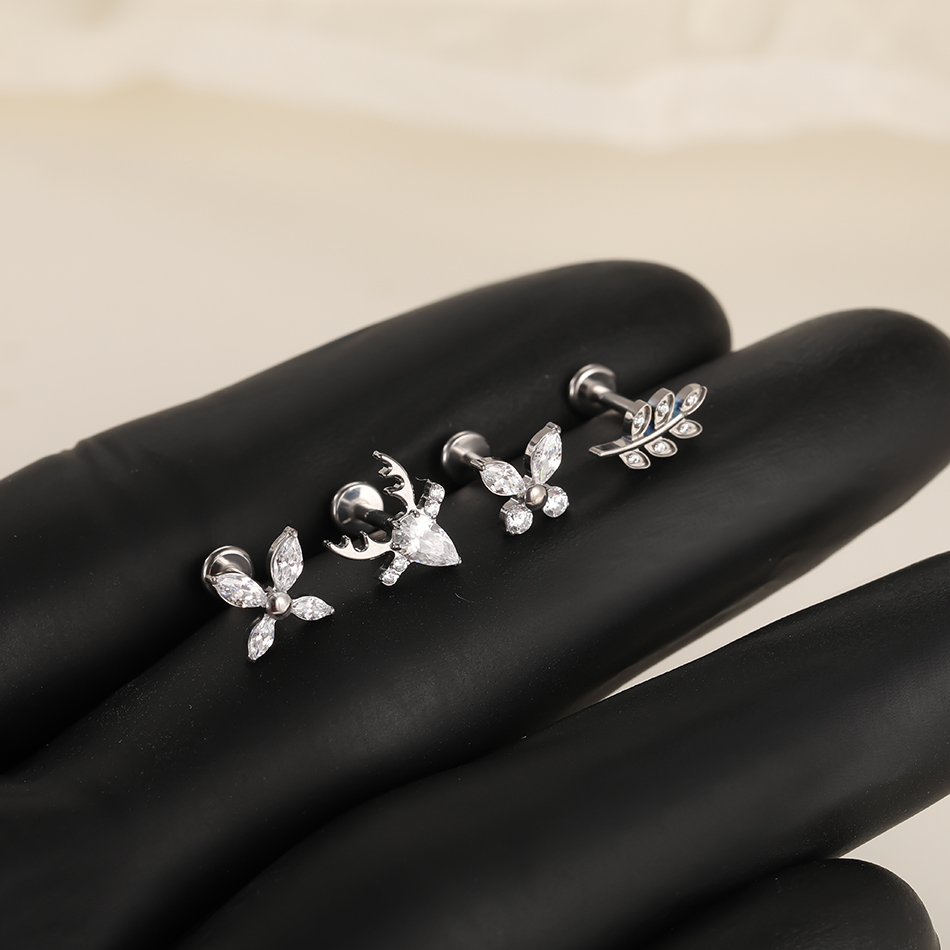 1/5 шт. титановые серьги-бабоч – обзор и цена Zoor Body Jewelry