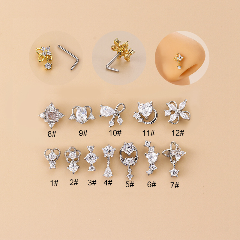 Серьга-гвоздик для носа L-обра – обзор и цена Body Jewelry Earrings