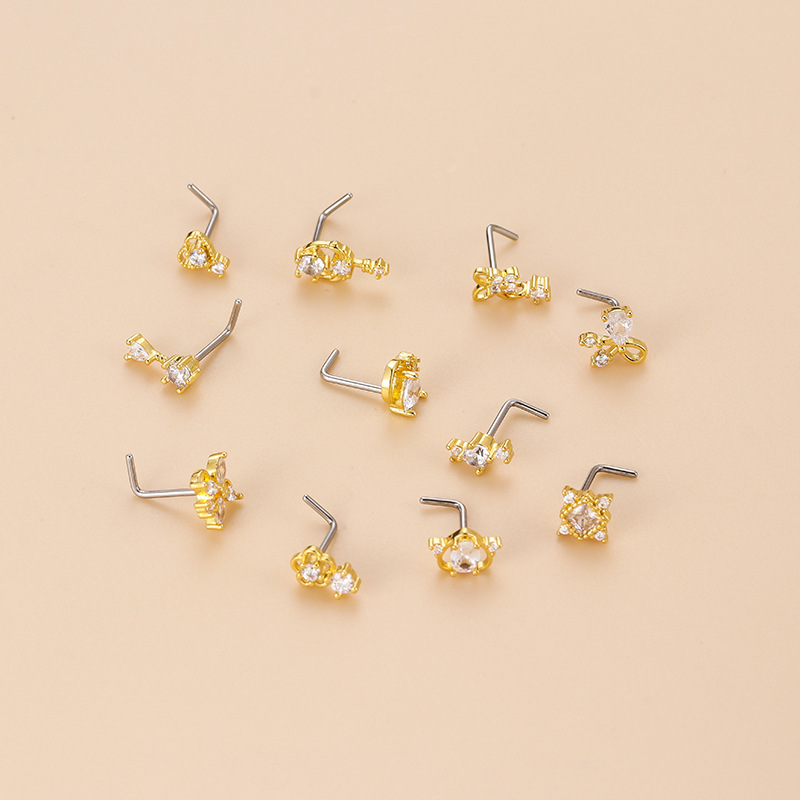Серьга-гвоздик для носа L-обра – обзор и цена Body Jewelry Earrings