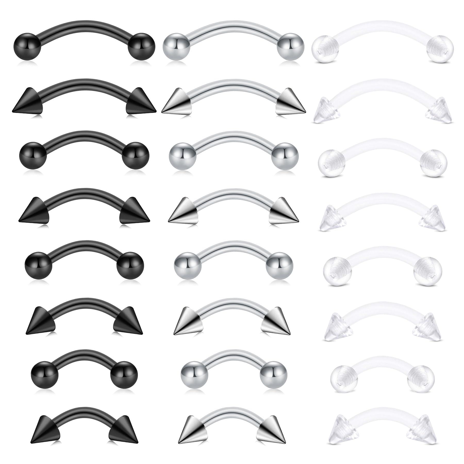 24 шт. 16G изогнутые штанги из – обзор и цена Body Jewelry Vertical Labret