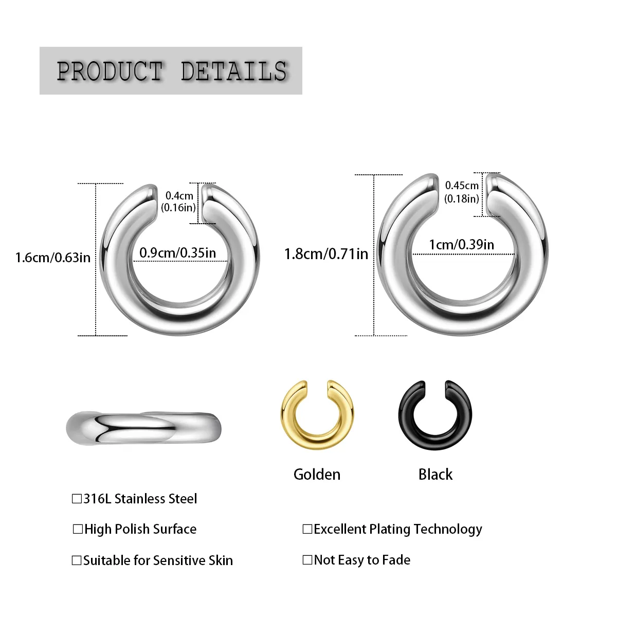1 шт. Имитация пирсинга: C-обр – обзор и цена Body Jewelry Earrings