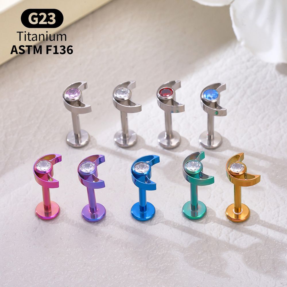 Титановый лабрет G23 Star Moon – обзор и цена Body Jewelry Vertical Labret