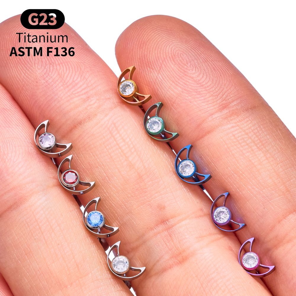 Титановый лабрет G23 Star Moon – обзор и цена Body Jewelry Vertical Labret