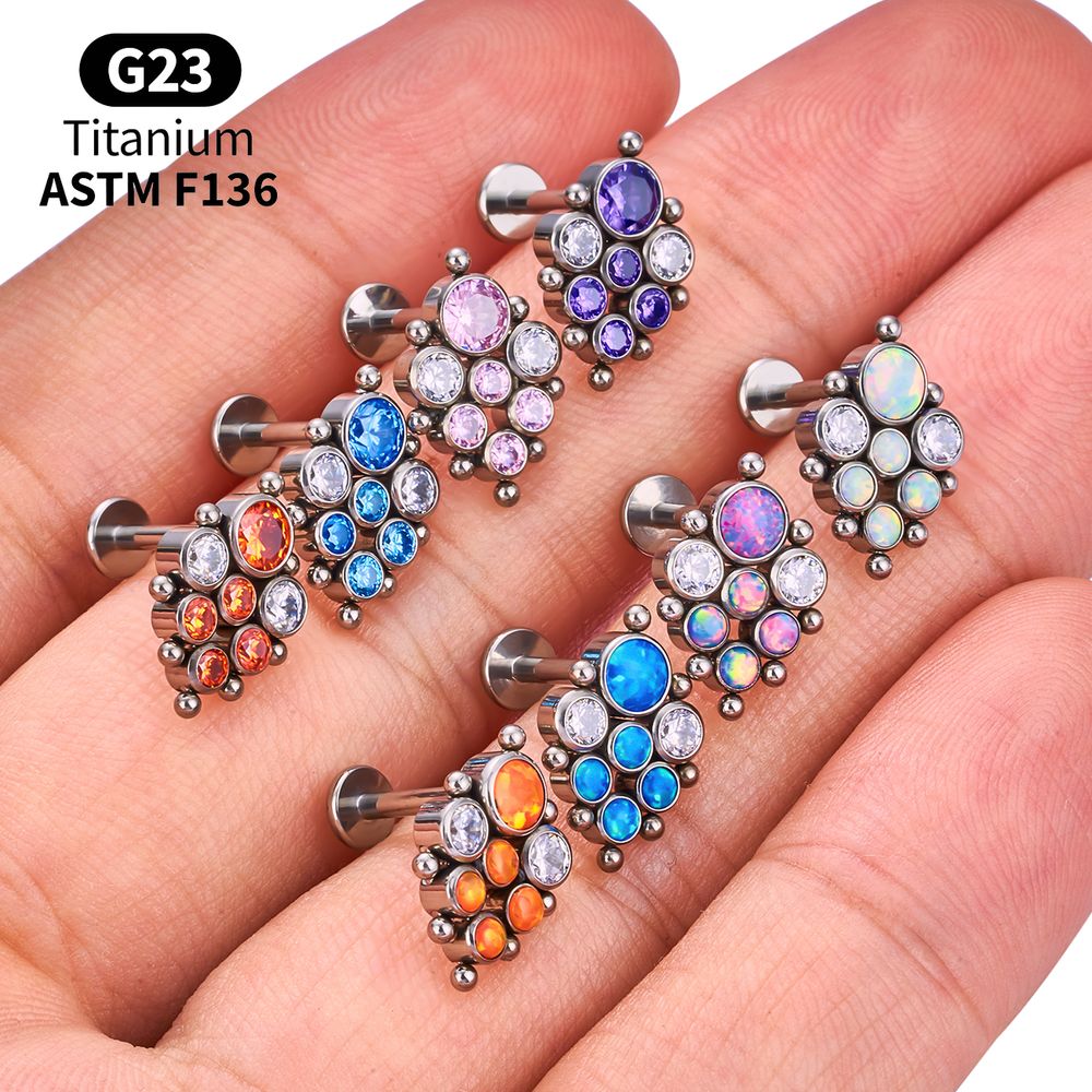 Титановые лабреты с опалом для – обзор и цена Body Jewelry Vertical Labret