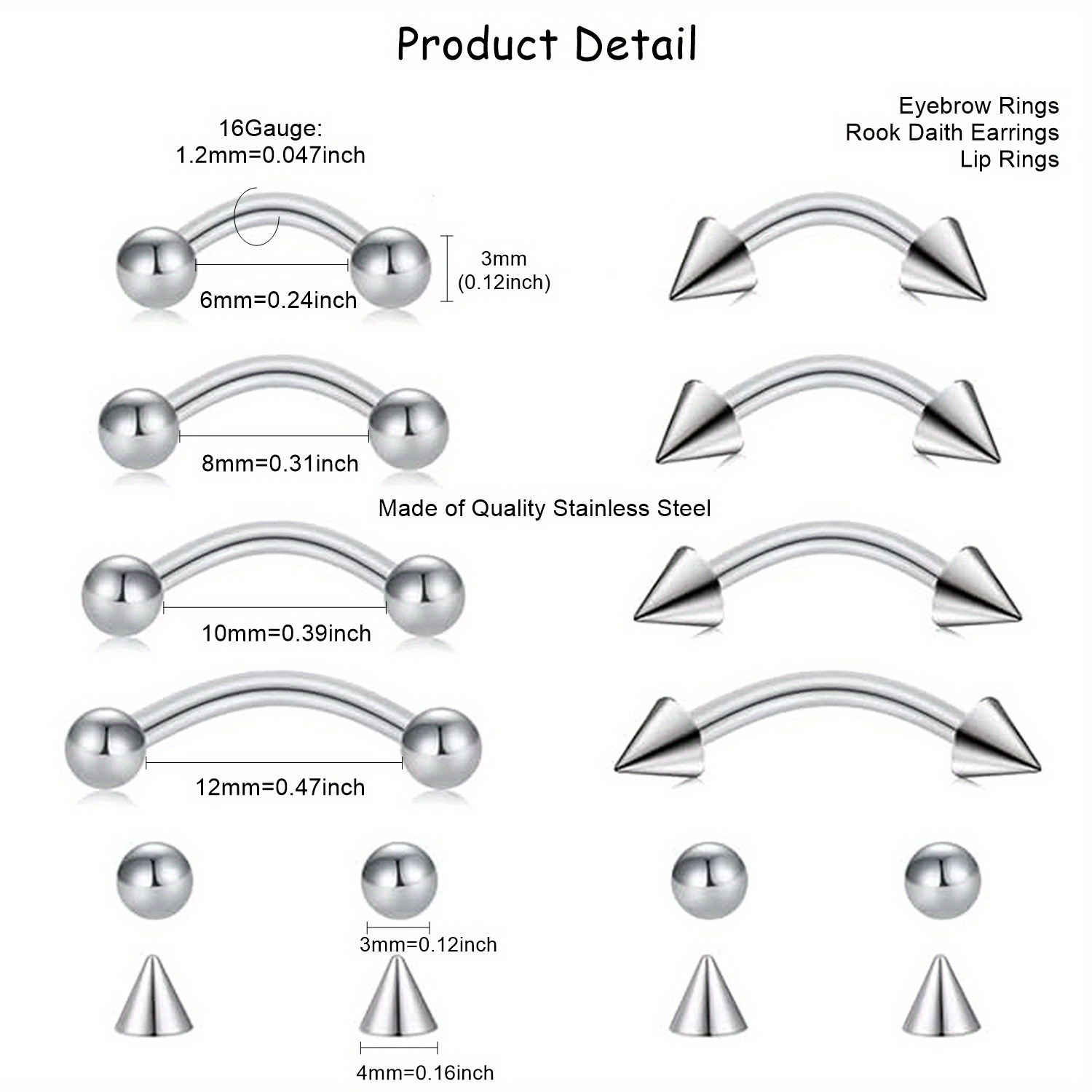 8 шт., ювелирные изделия для п – обзор и цена Body Jewelry Vertical Labret