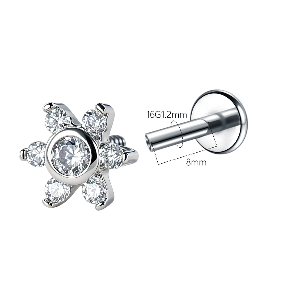 1 шт. серьга-гвоздик из нержав – обзор и цена Zoor Body Jewelry